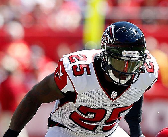 Falcons safety William Moore was arrested on a simple battery charge in April 2013 in Atlanta.