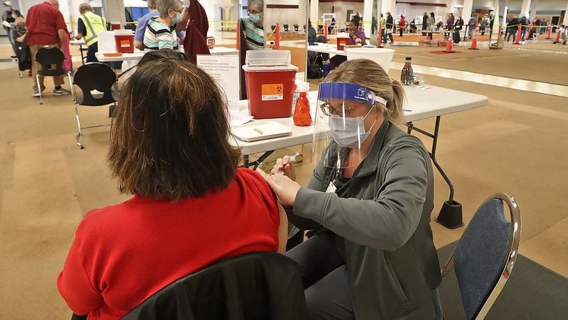 Clark County Combined Health District Commissioner Charles Patterson said the health district will hold its last vaccination clinic at the former JCPenney building in the Upper Valley Mall on May 27. Thursday.  BILL LACKEY/STAFF