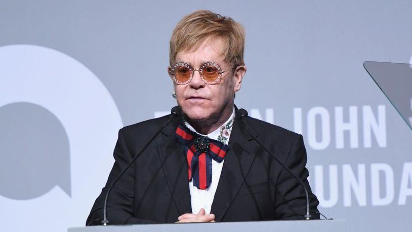 NEW YORK, NY - NOVEMBER 07:  Sir Elton John speaks onstage at the Elton John AIDS Foundation Commemorates Its 25th Year And Honors Founder Sir Elton John During New York Fall Gala at Cathedral of St. John the Divine on November 7, 2017 in New York City.  (Photo by Dimitrios Kambouris/Getty Images)