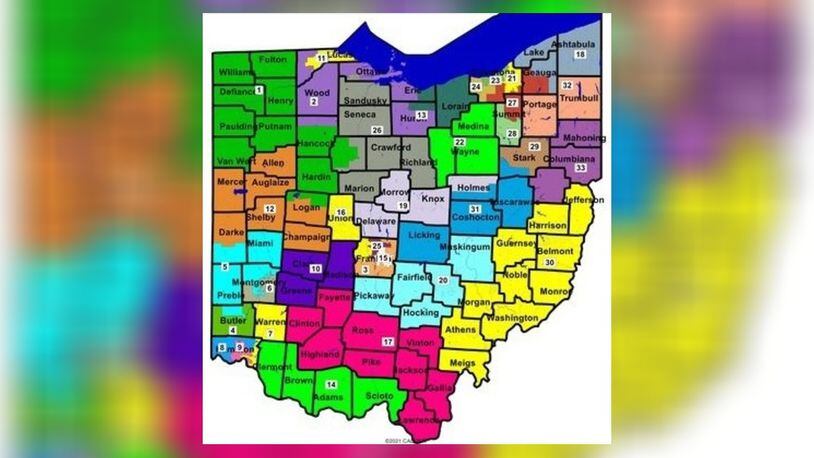 New Ohio Senate district map