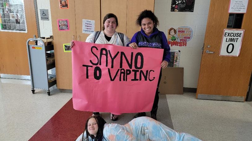 A grant through the Clark County Combined Health District helped Northwestern High School students educate their peers on the dangers of vaping with a Banner Project and other information aimed at curbing or preventing the habit.