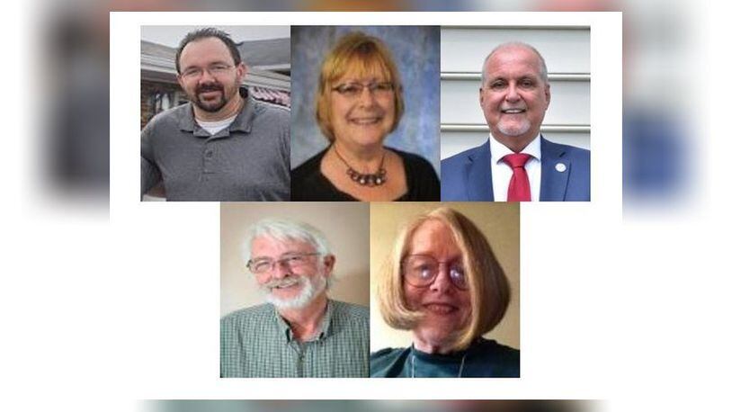 Candidates for four New Carlisle council seats are from top left: Mike Lowery, Amy Hopkins, William Lindsey,; from bottom left: Dale Grimm and Linda Nowakoswki.