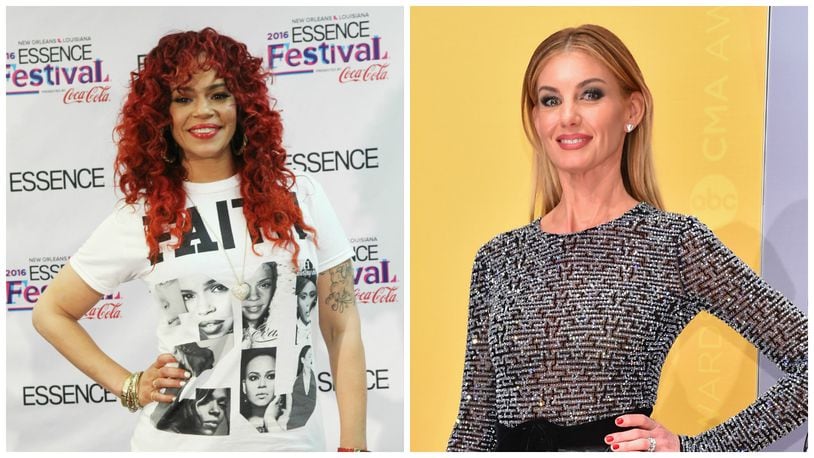 CNN posted a tweet about Faith Hill (right) saying she had a new album out, but with an image of Faith Evans (left), who is releasing an album. (Photo by Bennett Raglin/Getty Images for 2016 Essence Festival, Michael Loccisano/Getty Images)
