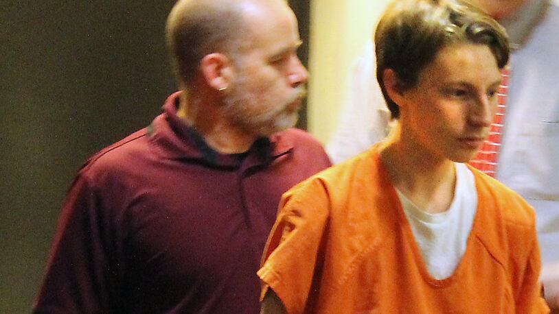 Nicholas Starling is led into a courtroom at the Clark County Juvenile Center. (Jeff Guerini/Staff)