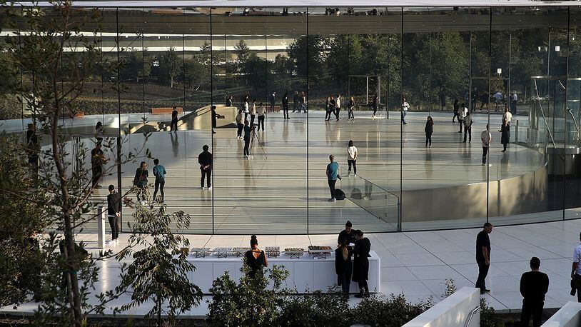 Steve Jobs Theatre at Apple Park on September 12, 2017 in Cupertino, California. (Photo by Justin Sullivan/Getty Images)