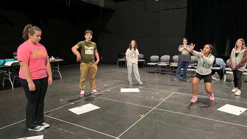 Members of the cast of the Clark State Theatre Arts Program's upcoming production of the Tony Award-winning drama "The Crucible" rehearse in the Turner Studio Theatre at the Clark State Performing Arts Center. The show will include several unique touches when it's presented Oct. 27-29 and Nov. 3-5.