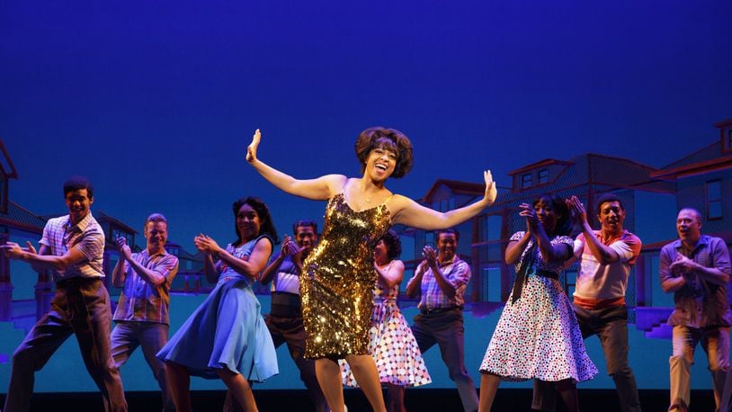Chester Gregory as Berry Gordy (center right) and cast of MOTOWN THE MUSICAL First National Tour. Jeremy Gaston is in the cast in the background. Contributed photo