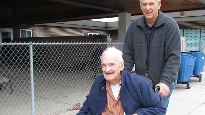 Tom Rogers, who will be turning 99 in May, is the oldest person in the county board of DD's program and lives at the FF Mueller Center. Mike Faust has been friends with Rogers for 40 years and visits him every week. Photo provided by Developmental Disabilities of Clark County.
