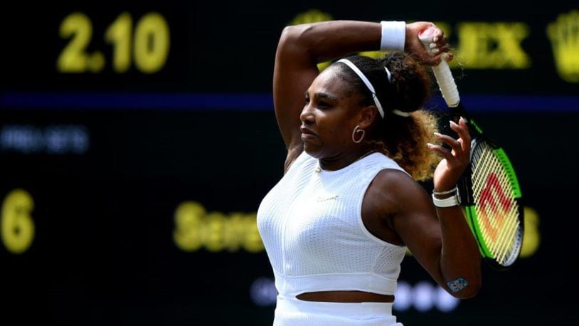 Seven-time Wimbledon women's champion Serena Williams reached the quarterfinal round Monday.