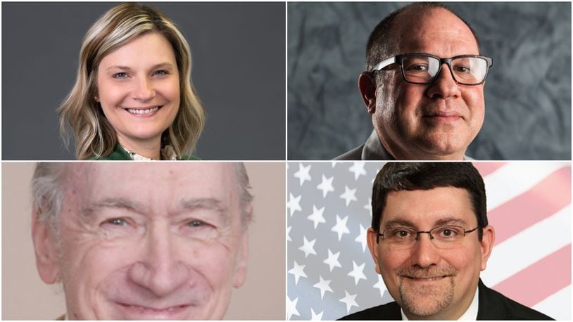 Candidates Amy Cox, David Esrati, Joseph Kuzniar and Tony Pombo are running for Congress.