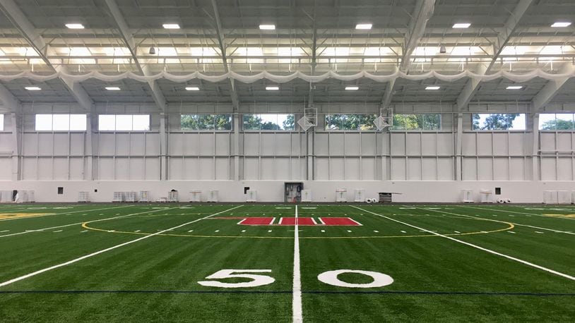 Wittenberg's indoor practice facility, the Steemer, is pictured on Wednesday, Sept. 11, 2019, in Springfield.