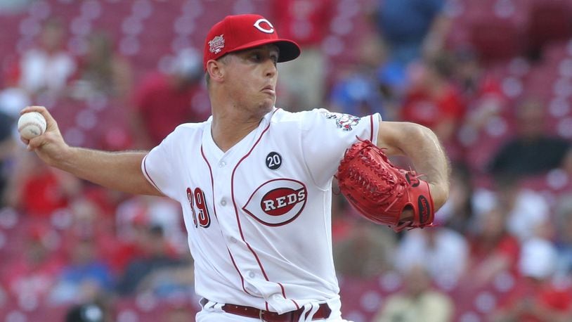 Reds starter Lucas Sims pitches against the Pirates on Tuesday, May 28, 2019, at Great American Ball Park in Cincinnati. David Jablonski/Staff
