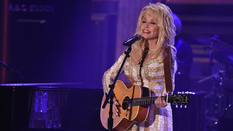 Country music star Dolly Parton performs on the Tonight Show Starring Jimmy Fallon.