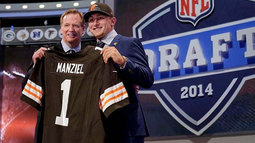 Texas A&M quarterback Johnny Manziel was the 22nd pick of the first round of the 2014 NFL Draft by the Cleveland Browns. Manziel is the 24th SEC quarterback taken in the first round, dating back to 1948.
