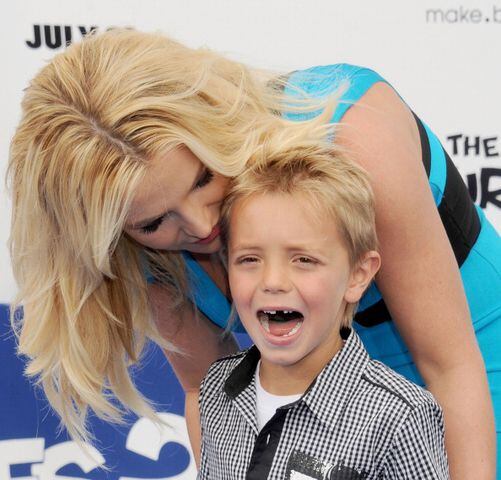Britney Spears & Sons at Smurfs 2 Premiere
