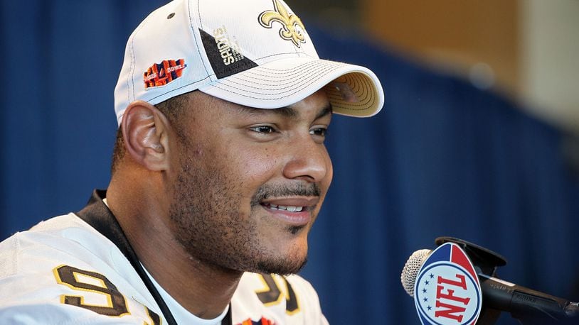 MIAMI GARDENS, FL - FEBRUARY 02: Will Smith #91 of the New Orleans Saints speaks to members of the media during Super Bowl XLIV Media Day at Sun Life Stadium on February 2, 2010 in Miami Gardens, Florida. (Photo by Scott Halleran/Getty Images)