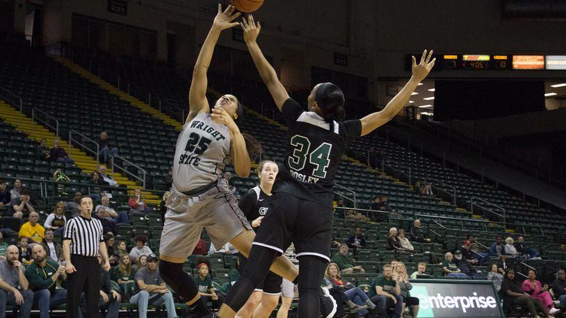Wright State senior Lexi Smith puts up a shot Monday night against Cleveland State. ALLISON RODRIGUEZ/CONTRIBUTED PHOTO