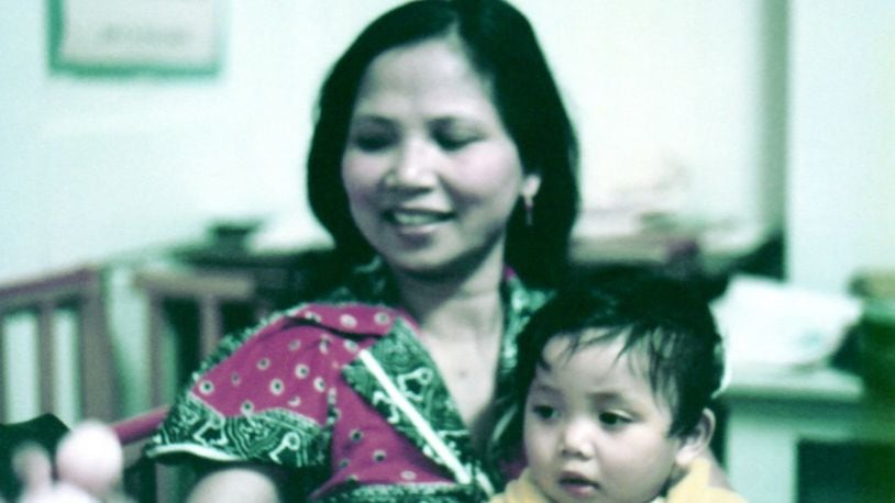 Voeung Keo holds her youngest child, Ravinn, who was born May 22, 1982, six weeks after their arrival in Springfield. CONTRIBUTED
