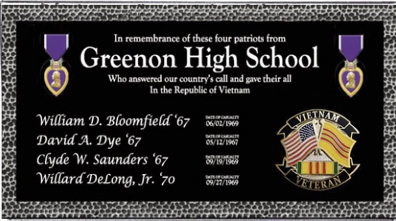 This memorial stone designed by Randy Ark will replace the memorial that was once by Greenon’s front door. Contributed/Randy Ark.