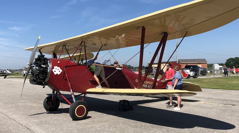 Vintage biplanes from years past gave rides to the public and could be explored on the ground during the annual Barnstorming Carnival at Springfield-Beckley Municipal Airport on Saturday. The event continues Sunday. Photo by Brett Turner