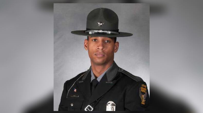 Ohio State Highway Patrol Trooper Dorian S. Byers at the Marysville Post. CONTRIBUTED