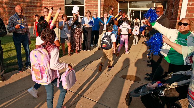 Fulton Elementary School held a "Fulton First Day Clap-In" with members of the community welcoming students for their first day of school Wednesday, August 14, 2024.
