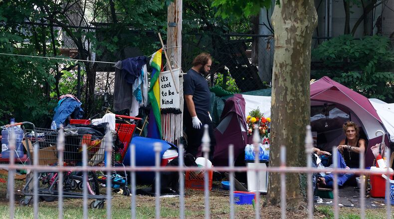A homeless encampment that was at 423 N. Paul Laurence Dunbar street in Dayton in 2024. MARSHALL GORBY\STAFF