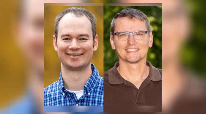 Wittenberg faculty members Danny Marous (left), associate professor of chemistry, and Michael Daiga (right), associate professor of education. Contributed