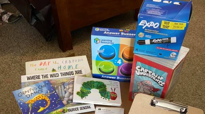 Kenzie Tyson posted this photo of the donated supplies that will help her start her first year of teaching. Submitted