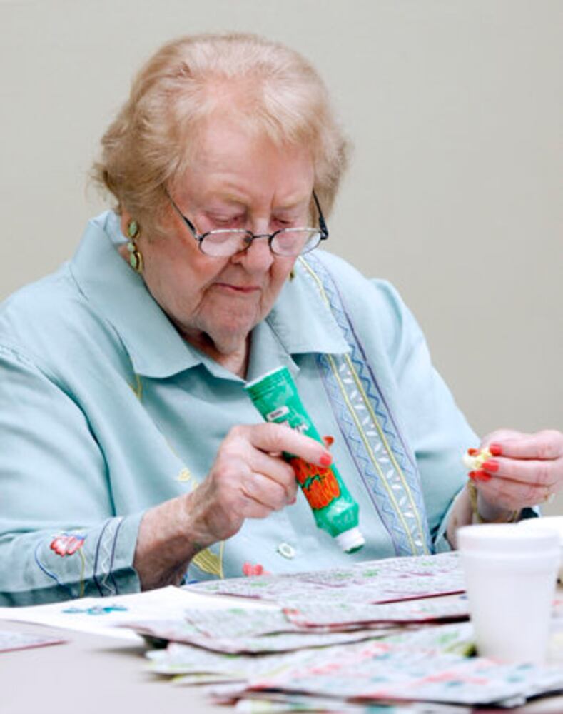 Seniors playing bingo
