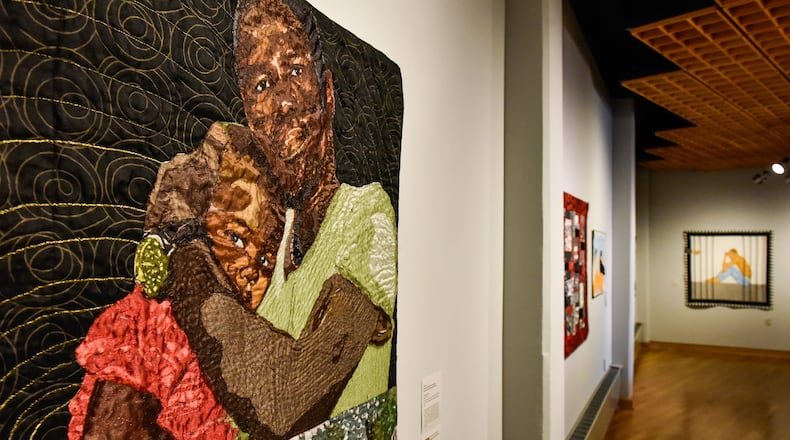 A quilt by Boston artist L'Merchie Frazier that is part of the exhibition "Visioning Human Rights in the New Millennium: Quilting the World's Conscience" at the Fitton Center in Hamilton.