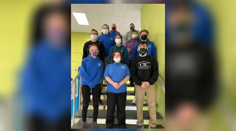 Clark County students in the Cyber Security program at the Springfield-Clark Career Technology Center have earned a spot as semi-finalists in the Samsung Solve for Tomorrow competition, securing a $15,000 prize in technology and classroom supplies for the program. The students are: (Front Row) Grayce Tipton, Victoria McFadden, Jay Lee; (Second Row) Nathan Dirlam, Hunter Cantrell, Austin Keyton; (Third Row) Owen Kojola, Bryce Dray; (Back Row): Samual Hendershot, Shane Sprinkle; and (Not Pictured) Shakor Gilbert, Joshua Weng. CONTRIBUTED