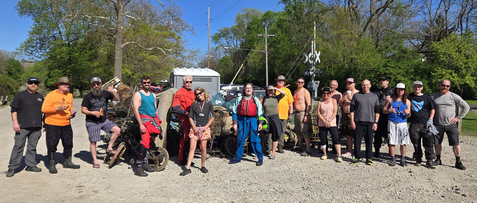 A group of volunteers working with Water Safe Ohio, including kayakers from across the state, performed a cleanup of Buck Creek in Springfield on Sunday, April 27. Photos courtesy Steve Miller @ Marked Imagery
