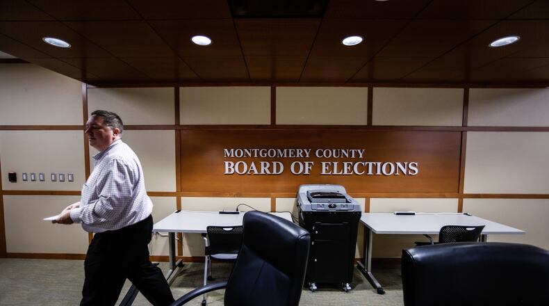Director of Montgomery County Board of Elections Jeff Rezabek walks through the control room at the Board of Elections Monday Aug. 1, 2022. Polls open Tuesday morning for a rare August primary. JIM NOELKER/STAFF