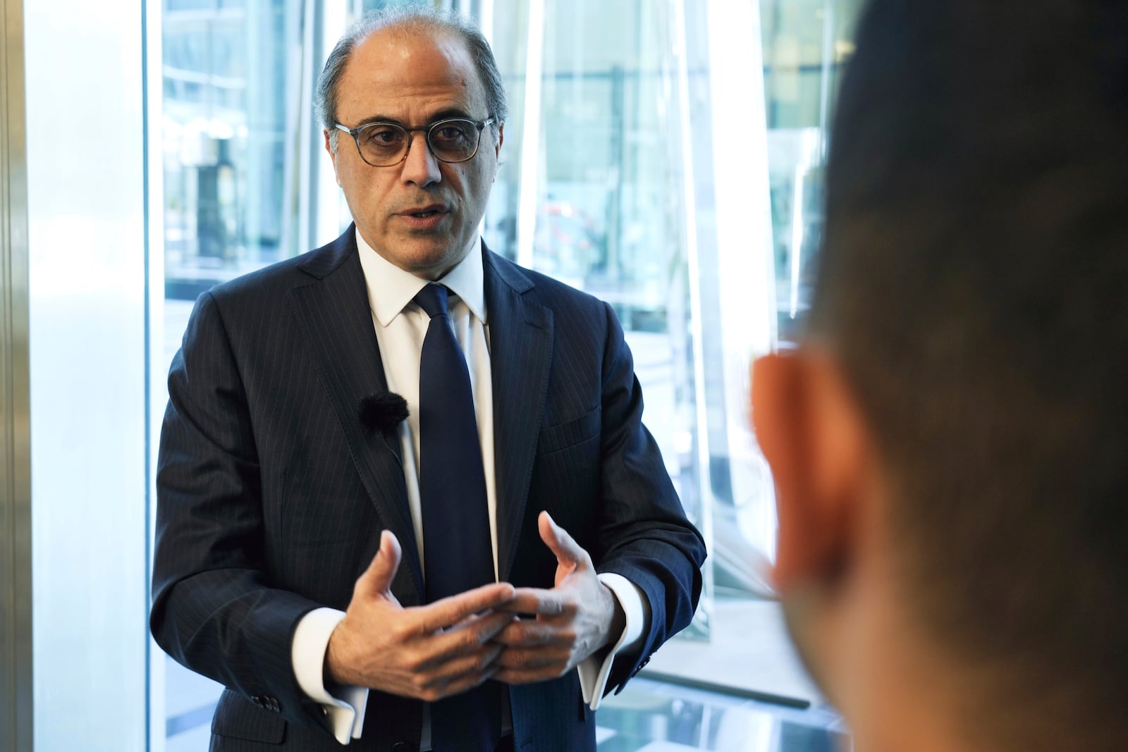 FILE - Jihad Azour, the director of the Middle East and Central Asia Department at the International Monetary Fund, speaks to The Associated Press in Dubai, United Arab Emirates, Tuesday, May 2, 2023. (AP Photo/Jon Gambrell, File)