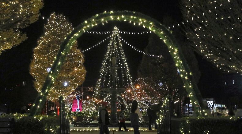 The holiday lights in downtown Springfield. BILL LACKEY/STAFF