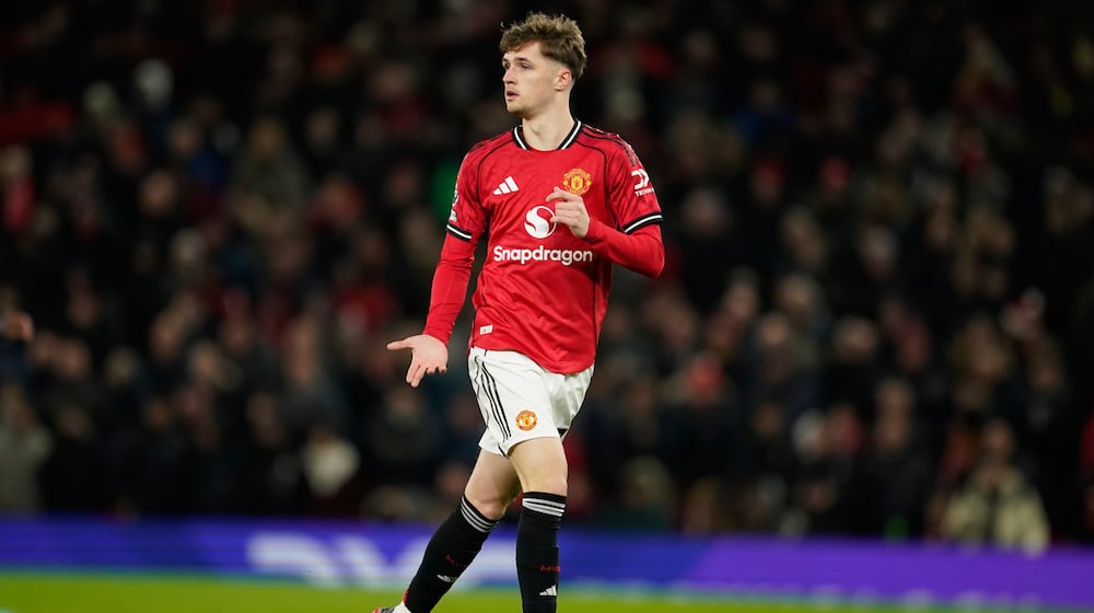 FILE - Manchester United's Jack Fletcher plays during the English Premier League soccer match between Manchester United and Wolverhampton Wanderers in Manchester, England, Tuesday, Dec. 30, 2025. (AP Photo/Dave Thompson, File)