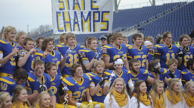 Marion Local defeated Kirtland 34-11 to win a D-VI high school football state title at Canton on Sat., Dec. 2, 2017. MARC PENDLETON / STAFF