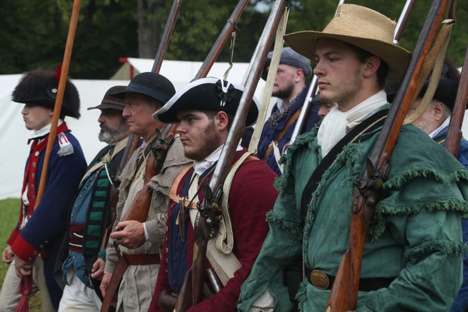 Militia drills at the Fair at New Boston.  (BILL LACKEY)