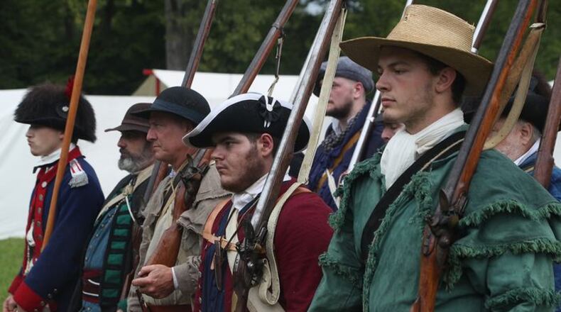 Militia drills at the Fair at New Boston. (BILL LACKEY)