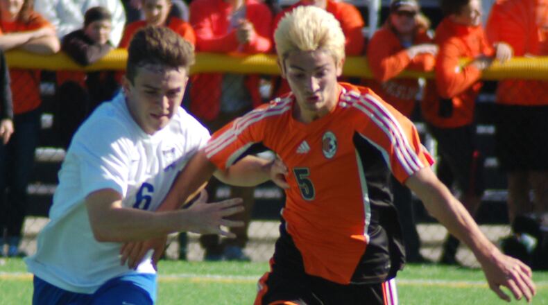 Beavercreek’s Dominic Calabrese (right) leads the Beavers in scoring with 15 goals. John Cummings / Contributed photo