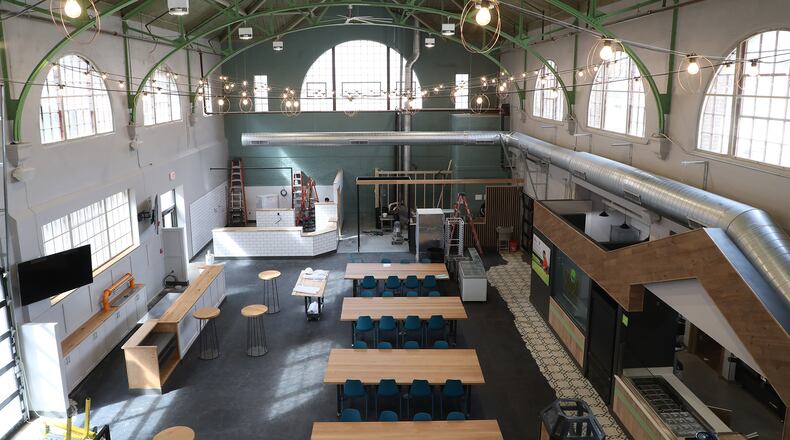 COhatch in downtown Springfield opened their office work spaces on Monday. The Market area is scheduled to open in April. BILL LACKEY/STAFF