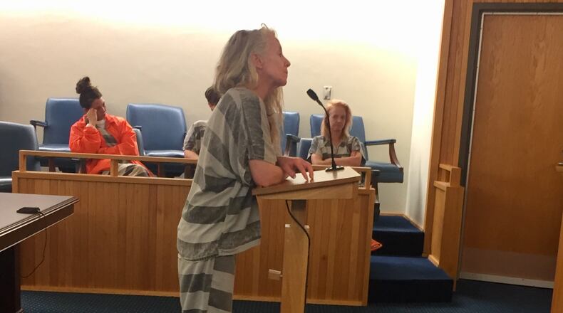 Rhonda Raye Nicholson pleaded not guilty to animal cruelty charges against her two English Bulldogs, “Mya” and “Naughty Boy.” JEFF GUERINI/STAFF