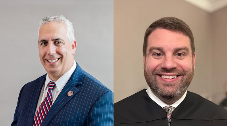 Champaign County Prosecutor Kevin Talebi (left) is facing Magistrate Gregory Harvey for an open seat in the Municipal Court. CONTRIBUTED