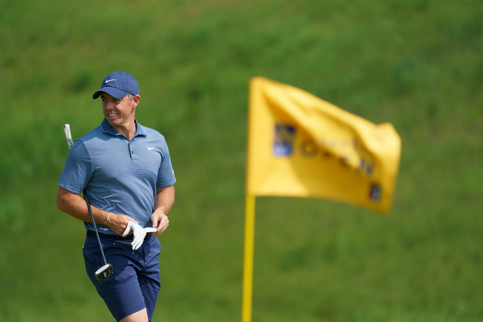 Rory McIlroy approaches the green during the pro-am at the Canadian Open Golf golf tournament, Wednesday, June 4, 2025, in Caledon, Ontario. (Peter Power/The Canadian Press via AP)