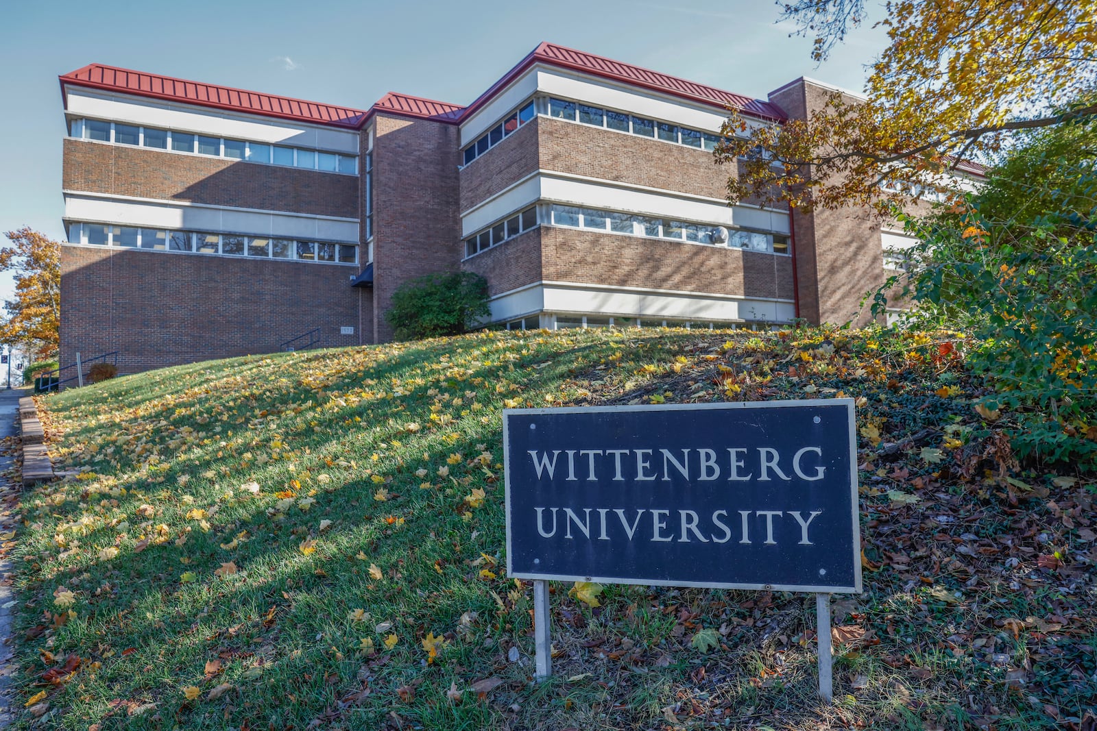 A sign on Wittenberg University's campus on Wednesday, Nov. 12, 2025, in Springfield. JOSEPH COOKE/STAFF