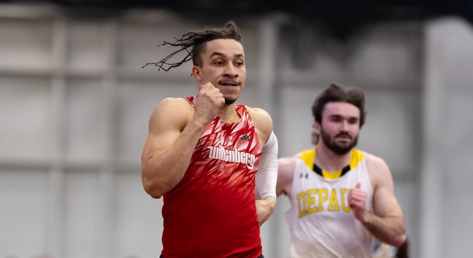 Wttenberg's Cam Elliott competes in the NCAC indoor track championships on Friday, Feb. 27, 2026, at The Steemer in Springfield. Photo by Pam Klopfer