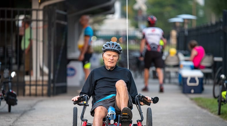 A participant of a previous Simon Kenton Bike Tour rolls along. Photo provided by the Simon Kenton Pathfinders.