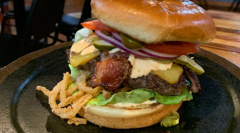 The Haystack hamburger at 571 Grill and Draft House