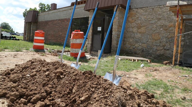 A groundbreaking ceremony was held Wednesday for the new combined 911 Dispatch Center. BILL LACKEY/STAFF